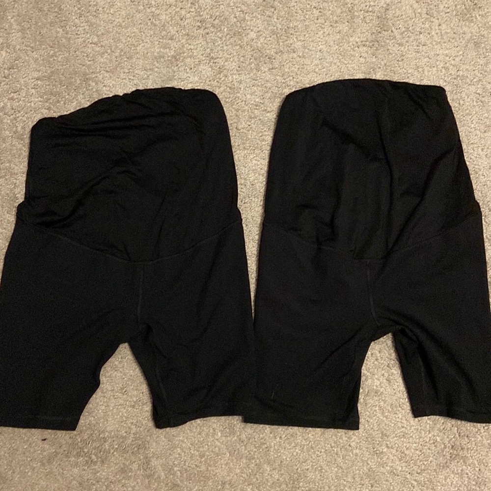 Two pairs Isabel maternity biker shorts